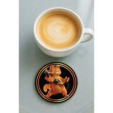 Nurdic Yuvarlak Pleksi Bardak Altlığı Baskı Desenli Tekli GARFIELD343