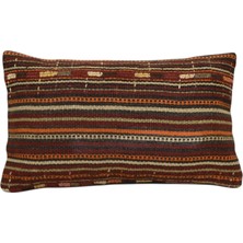 Zehra Abla Halı Yeni El Dokuma Dekoratif Lumbar Kilim Kırlent Yastık Kılıfı 6570
