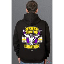 Bumeta John Cena Never Give Up Motivasyon Sweetshirt Unisex Kapüşonlu Hoodie