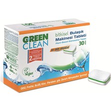 30'lu Green Clean Bulaşık Makinesi Tableti Klor ve Paraben İçermeyen Bitkisel Formül