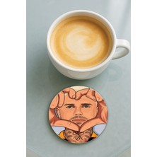 Nurdic Yuvarlak Pleksi Bardak Altlığı Baskı Desenli Tekli Mauroıcardiiiii