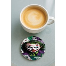 Nurdic Yuvarlak Pleksi Bardak Altlığı Baskı Desenli Tekli Joker Smile