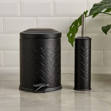 Matmel Bath Desenli 2'li Banyo Seti - Siyah