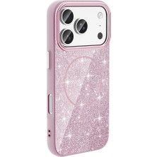 Teleplus iPhone 17 Pro Kılıf Okso Simli Manyetik Şarj Kapak
