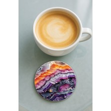 Nurdic Yuvarlak Pleksi Bardak Altlığı Baskı Desenli Tekli Gizli Hazine