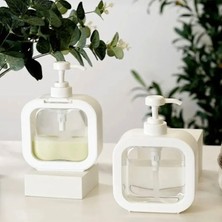 Mimoza Şeffaf Sıvı Sabunluk - Beyaz - 16 cm