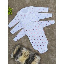 Vieso 3'lü Raporlu Kalpli Pamuklu Uzun Kollu Çıtçıtlı Bebek Body Zıbın