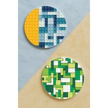Nurdic Ev Dekor Oval Pleksi Bardak Altlığı Temalı Desenli 2 Adet Set 2000LEGO