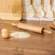 Baran Dönerli Kayın Merdane - Açık Kahverengi - 47 cm