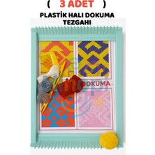 Minopi ( 3 Adet ) Plastik Halı Dokuma Tezgahı Hobi Okul Elişi Çocuk Halı Dokuma Tezgah