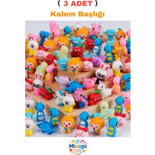 Minopi ( 3 Adet ) Figürlü Kalem Başlığı Kalem Süsü Renkli Başlıklar