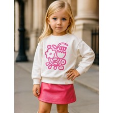 Zekids Kız Çocuk Pamuklu Çiçek Desenli Sweatshirt