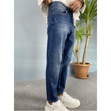 Alışveriş Sokağı Mavi Jean - Kot Pantolon Bilek Boy Yırtık Detaylı