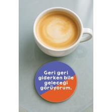 Nurdic Yuvarlak Pleksi Bardak Altlığı Baskı Desenli Tekli Geri Geri