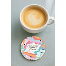 Nurdic Yuvarlak Pleksi Bardak Altlığı Baskı Desenli Tekli Manifestledik