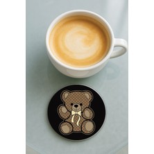 Nurdic Yuvarlak Pleksi Bardak Altlığı Baskı Desenli Tekli Teddylv