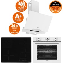 Ferre ve Afm Tech Markalı / Esse Sessiz Elektrik Vitro. Ankastre Set (D064 -Sa + V6-04 + FM7601 )