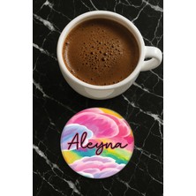 Nurdic Kişiye Özel Isim Yazılı Pleksi Mumluk / Bardak Altlığı Temalı 10X10CM Tasarım İSIM14