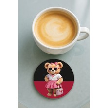 Nurdic Yuvarlak Pleksi Bardak Altlığı Baskı Desenli Tekli Missteddy