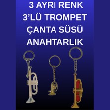 3 Ayrı Renk 3’lü Trompet Çanta Süsü Anahtarlık