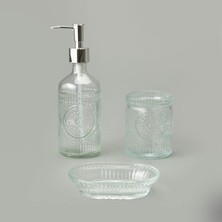 Matmel Bath 3'lü Cam Banyo Sıvı Sabunluk Seti - Şeffaf