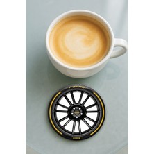 Nurdic Yuvarlak Pleksi Bardak Altlığı Baskı Desenli Tekli Spor Jant