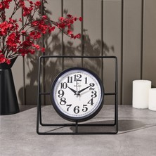 Matmel Metal Dikdörtgen Yuvarlak Masa Saati - 24 cm