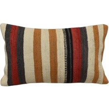 Zehra Abla Halı Yeni El Dokuma Dekoratif Lumbar Kilim Kırlent Yastık Kılıfı 6587