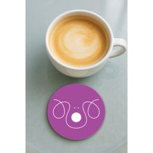 Nurdic Yuvarlak Pleksi Bardak Altlığı Baskı Desenli Tekli Köpek