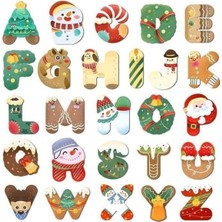 Bsb Noel Temalı Harfler Telefon Laptop Notebook Tablet Defter Matara Stiker Etiket ST2063