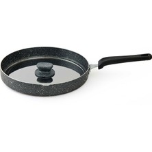 Chef Cupra Kapaklı Granit Balık Tavası - Siyah - 30 cm