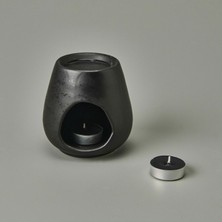 Matmel Deco Enyo Seramik Buhurdanlık - Mat Siyah - 11 cm