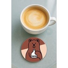 Nurdic Yuvarlak Pleksi Bardak Altlığı Baskı Desenli Tekli Vodka