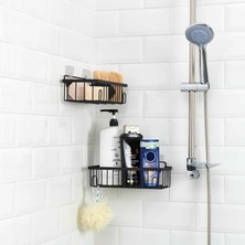 Matmel 2'li Kancalı Banyo Duş Rafı - Siyah