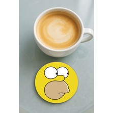 Nurdic Yuvarlak Pleksi Bardak Altlığı Baskı Desenli Tekli Simpsonsssssssss