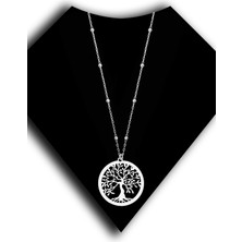 Roxx Jewellery 925 Ayar Gümüş Top Zincirli Hayat Ağacı Model Kadın Kolye