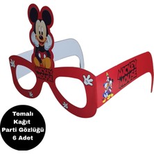 Deniz Parti Mickey Temalı Kağıt Gözlük 6 Adet Parti Gözlüğü