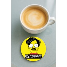 Nurdic Yuvarlak Pleksi Bardak Altlığı Baskı Desenli Tekli Escobart