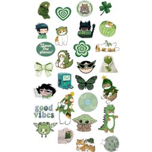 Bsb Popüler Yeşil Telefon Laptop Notebook Tablet Defter Matara Stiker Etiket ST2084