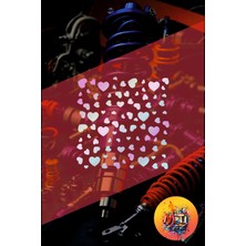 Çok Kalp STICKER25X25CM Folyo Kesim Evrensel Desen Kaplama Araba-Motor-Kask-Laptop Hologram Sticker