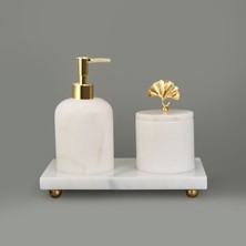 Matmel Bath 3'lü Mermer Banyo Seti - Beyaz