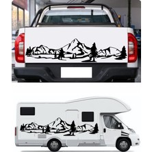 Sticker Dizayn Orman Dağ ve Manzara Sticker - 4x4 Off Road Pickup Sticker - Araba Oto Motosiklet Karavan Sticker 02164