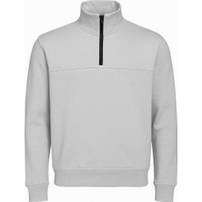 Classics Men Unisex Relax Fit Rahat Kesim Pamuklu Yarım Fermuarlı Dik Yaka Sweatshirt