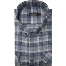 Atilla Özer Büyük Beden Çift Cep Klasik Kışlık Kaşmir Gömlek - 7462