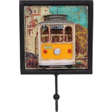 Dekoratif Metal Askı Tramvay Dekorlu Retro Askılık Hediyelik