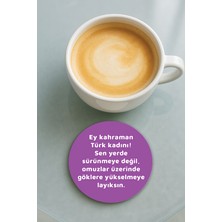 Nurdic Yuvarlak Pleksi Bardak Altlığı Baskı Desenli Tekli Türk Kadını