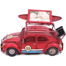 Dekoratif Metal Araba Çerçeveli ve Kumbaralı Hediyelik