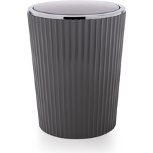 Matmel Nely Krom Kaplama Banyo Çöp Kovası - Gri - 6 Lt