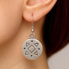 Fildişi Aksesuar Kare Üçgen Şekilli Kadın Küpe Çift Adet Gümüş Kaplama El Yapımı Küpe