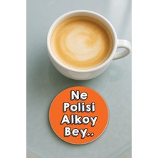 Nurdic Yuvarlak Pleksi Bardak Altlığı Baskı Desenli Tekli Alkol Bey